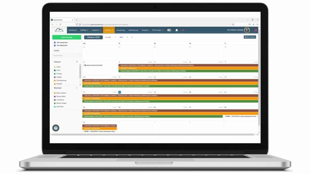 Kalenderfunktion in der Cloudsoftware openHandwerk